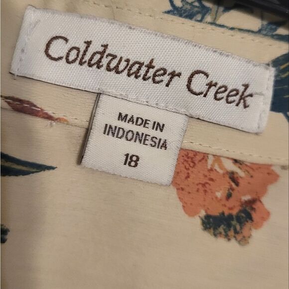 Coldwater Creek Wildflower Button Up Long Sleeve Cotton Blouse, Plus Size 18 - Picture 6 of 7